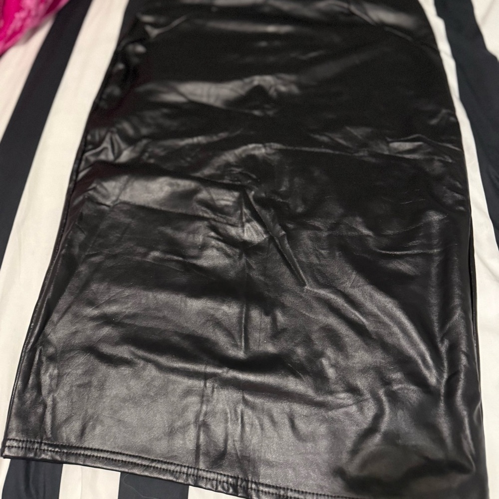 Black Vegan Leather Skirt